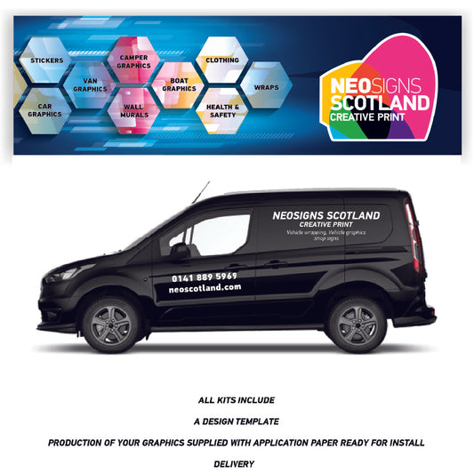 VAN01 Small Van Graphics Kit Sign Writing Vehicle lettering Livery signs Text only