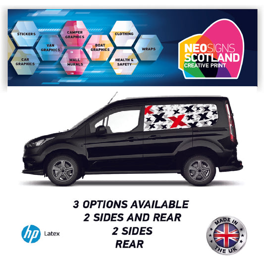 SMFC07 Red and Black Xs Small Van Panel Wrap Kit
