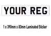 SNP01 Short Number Plate Stick On - Bonnet Bumper Caravan - Show Fun Sticker