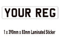 SNP01-03 Short Number Plate Stick On Available in White Yellow or Black