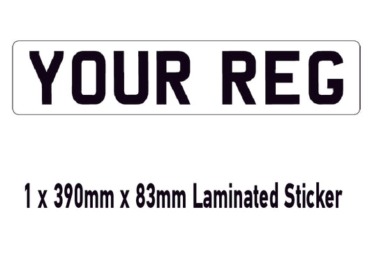 SNP01 Short Number Plate Stick On - Bonnet Bumper Caravan - Show Fun Sticker