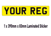 SNP02 Short Number Plate Stick On - Bonnet Bumper Caravan - Show Fun Sticker
