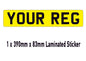 SNP02 Short Number Plate Stick On - Bonnet Bumper Caravan - Show Fun Sticker