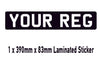 SNP03 Short Number Plate Stick On - Bonnet Bumper Caravan - Show Fun Sticker