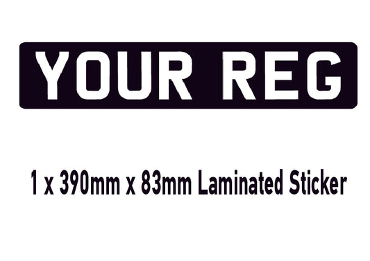 SNP03 Short Number Plate Stick On - Bonnet Bumper Caravan - Show Fun Sticker