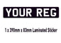 SNP03 Short Number Plate Stick On - Bonnet Bumper Caravan - Show Fun Sticker