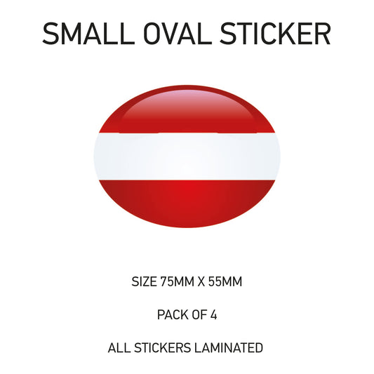 SOS02 Austria - Oval Sticker 4 x 75mm x 55mm