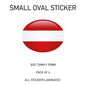 SOS02 Austria - Oval Sticker 4 x 75mm x 55mm