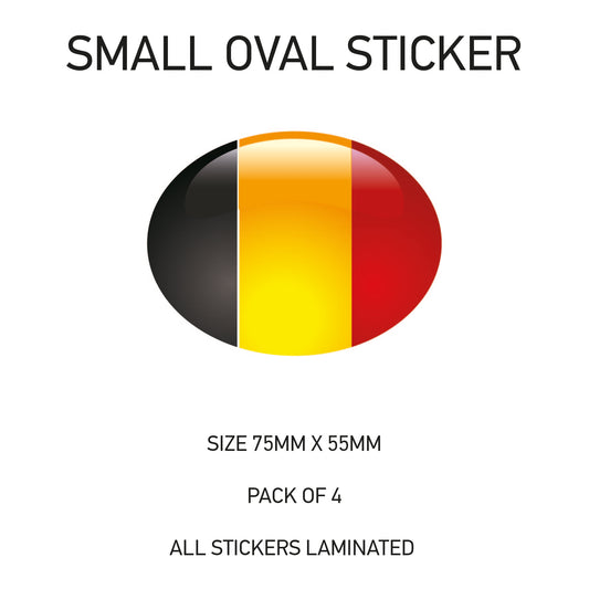 SOS03 Belgium - Oval Sticker 4 x 75mm x 55mm