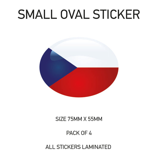 SOS05 Czech Republic - Oval Sticker 4 x 75mm x 55mm
