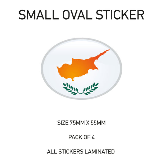 SOS06 Cyprus - Oval Sticker 4 x 75mm x 55mm