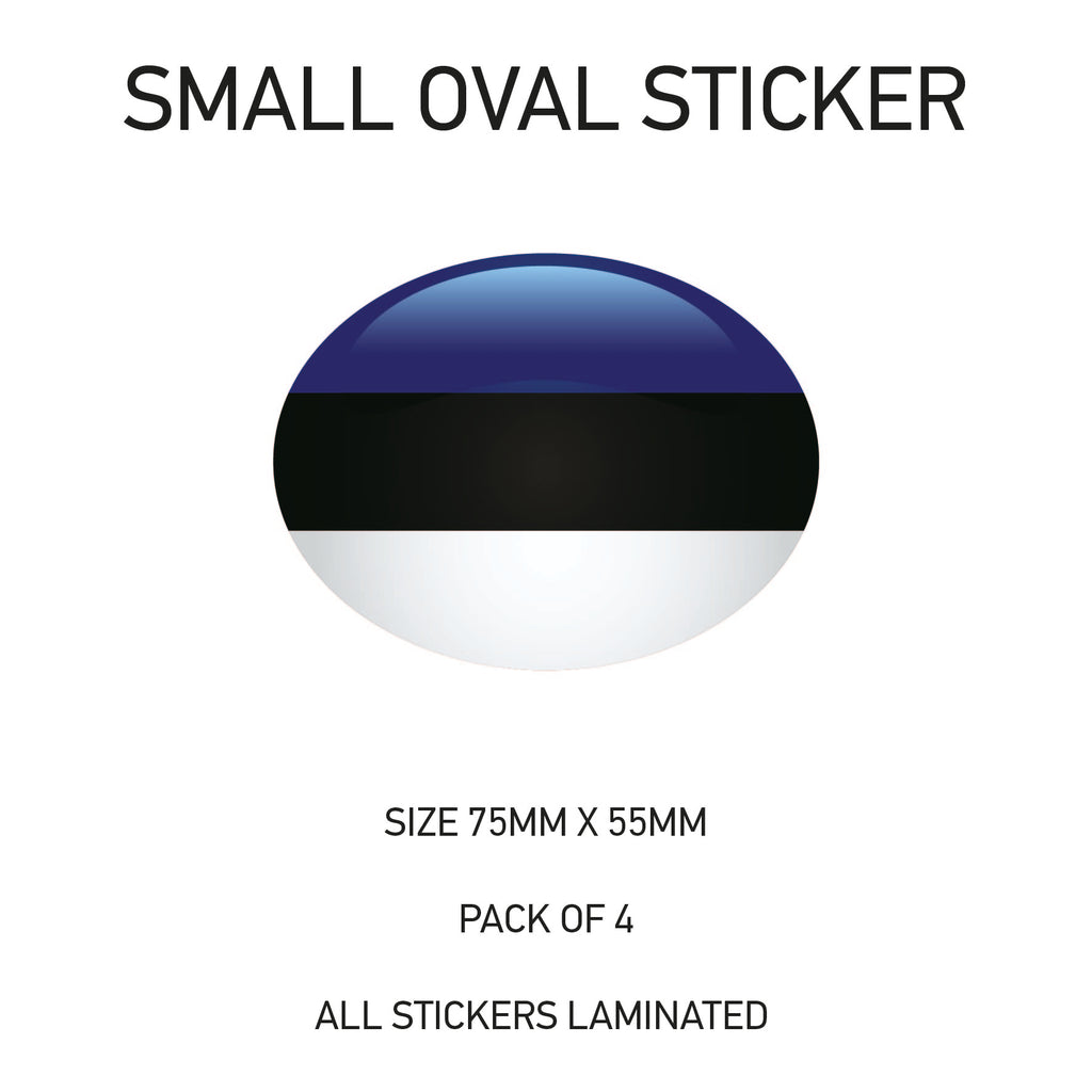 SOS08 Estonia - Oval Sticker 4 x 75mm x 55mm