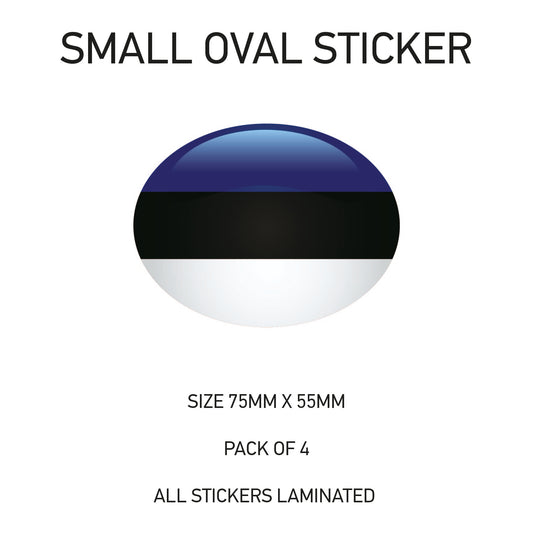 SOS08 Estonia - Oval Sticker 4 x 75mm x 55mm