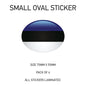 SOS08 Estonia - Oval Sticker 4 x 75mm x 55mm
