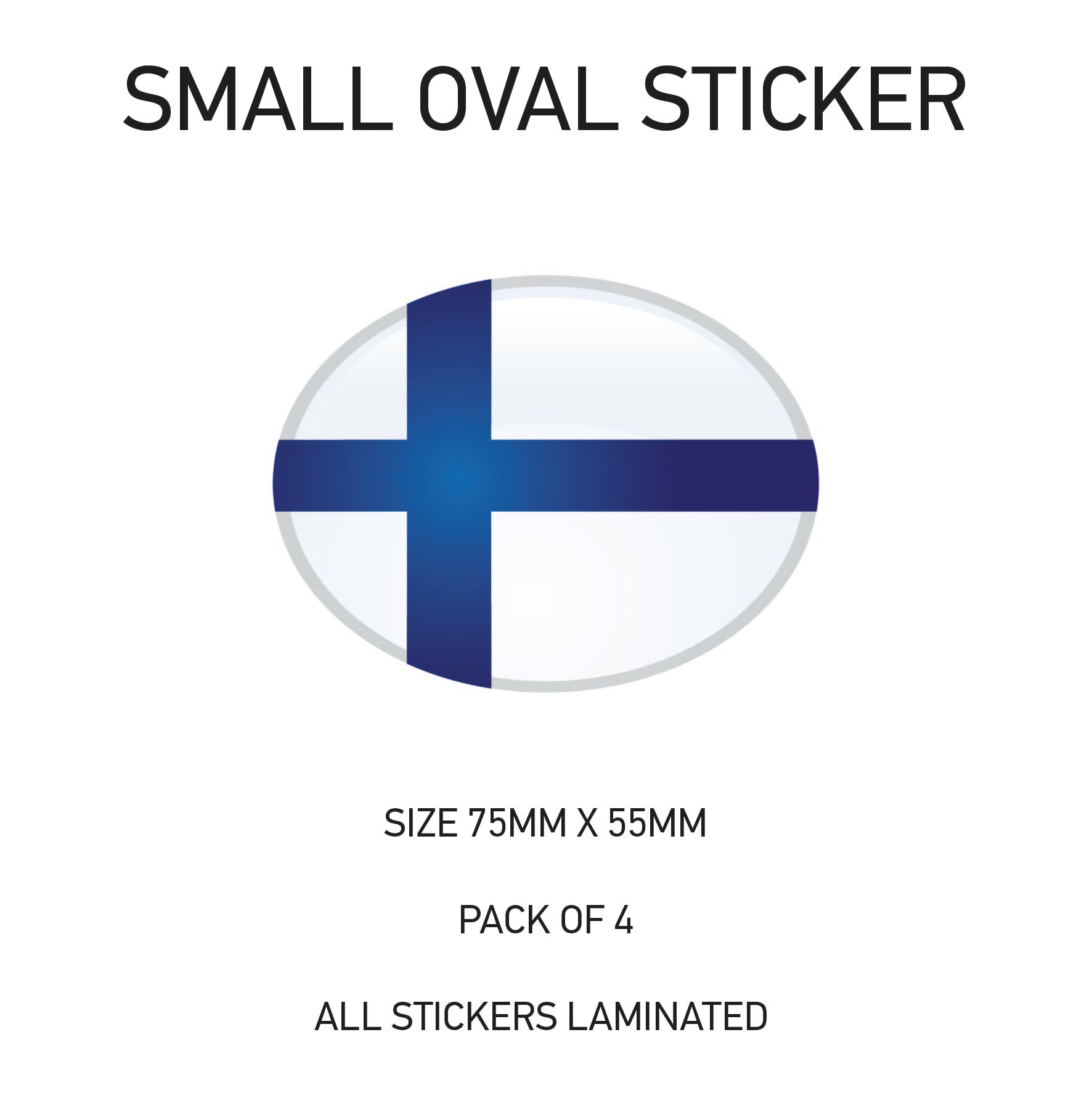 Oval Sticker 4 x 75mm x 55mm Choice of 36 SOS01-36