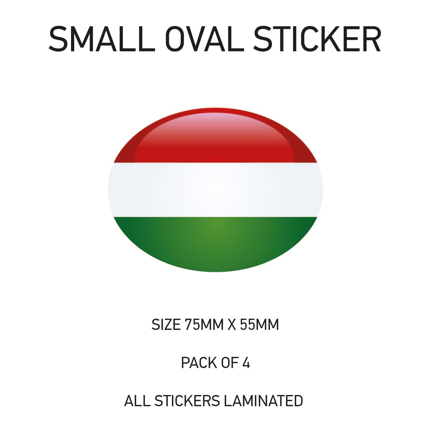 SOS11-20 Oval Flag Car Van Vinyl Stickers x4 - Printed Stickers Euro Vehicles Various Flags Available