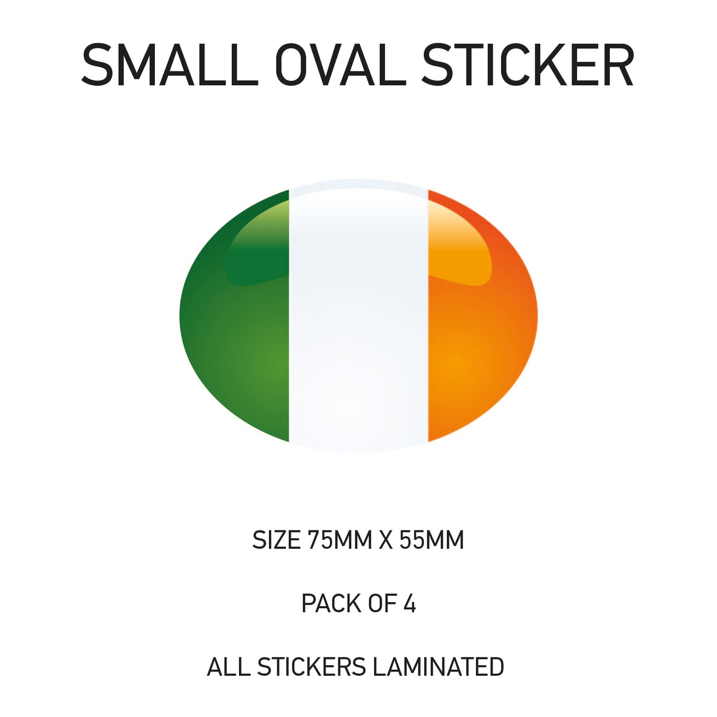 SOS11-20 Oval Flag Car Van Vinyl Stickers x4 - Printed Stickers Euro Vehicles Various Flags Available