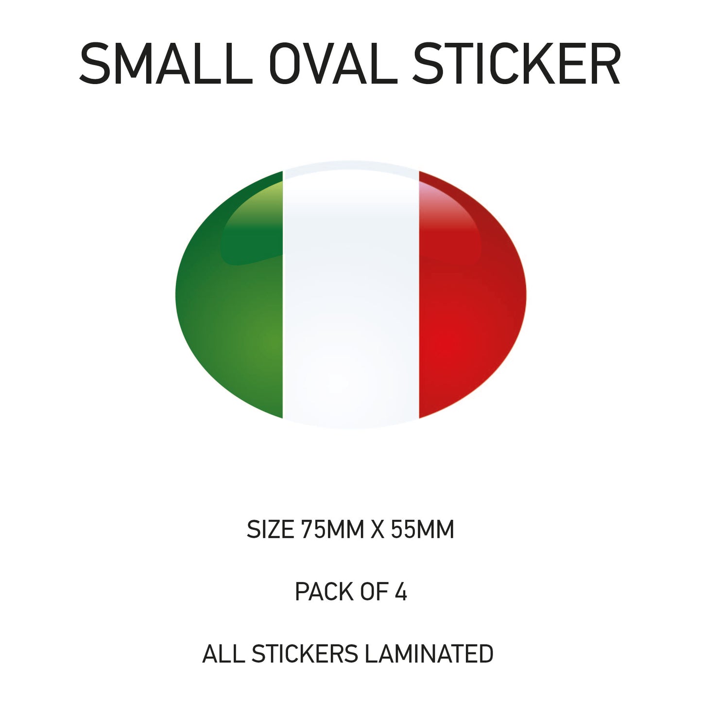 SOS11-20 Oval Flag Car Van Vinyl Stickers x4 - Printed Stickers Euro Vehicles Various Flags Available