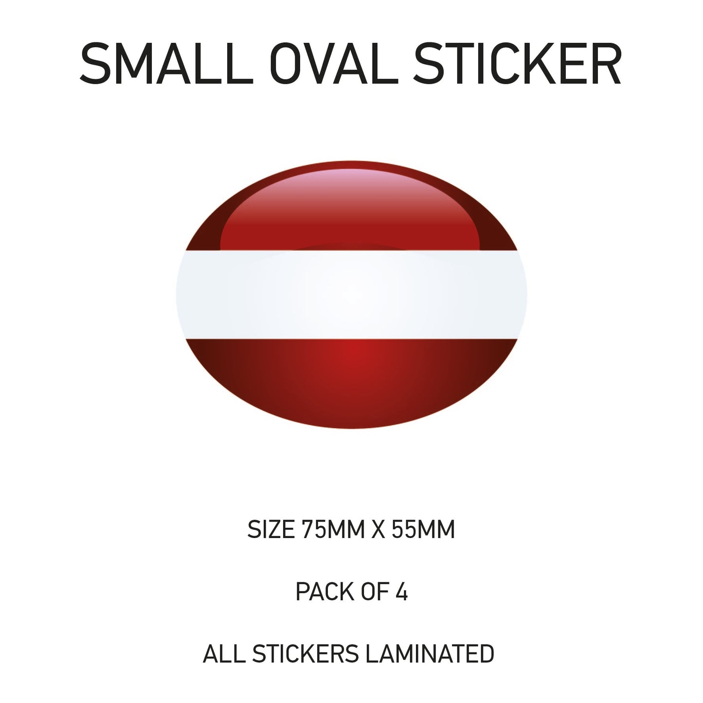 SOS11-20 Oval Flag Car Van Vinyl Stickers x4 - Printed Stickers Euro Vehicles Various Flags Available