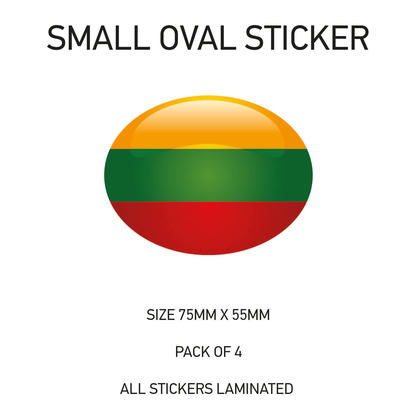 SOS11-20 Oval Flag Car Van Vinyl Stickers x4 - Printed Stickers Euro Vehicles Various Flags Available