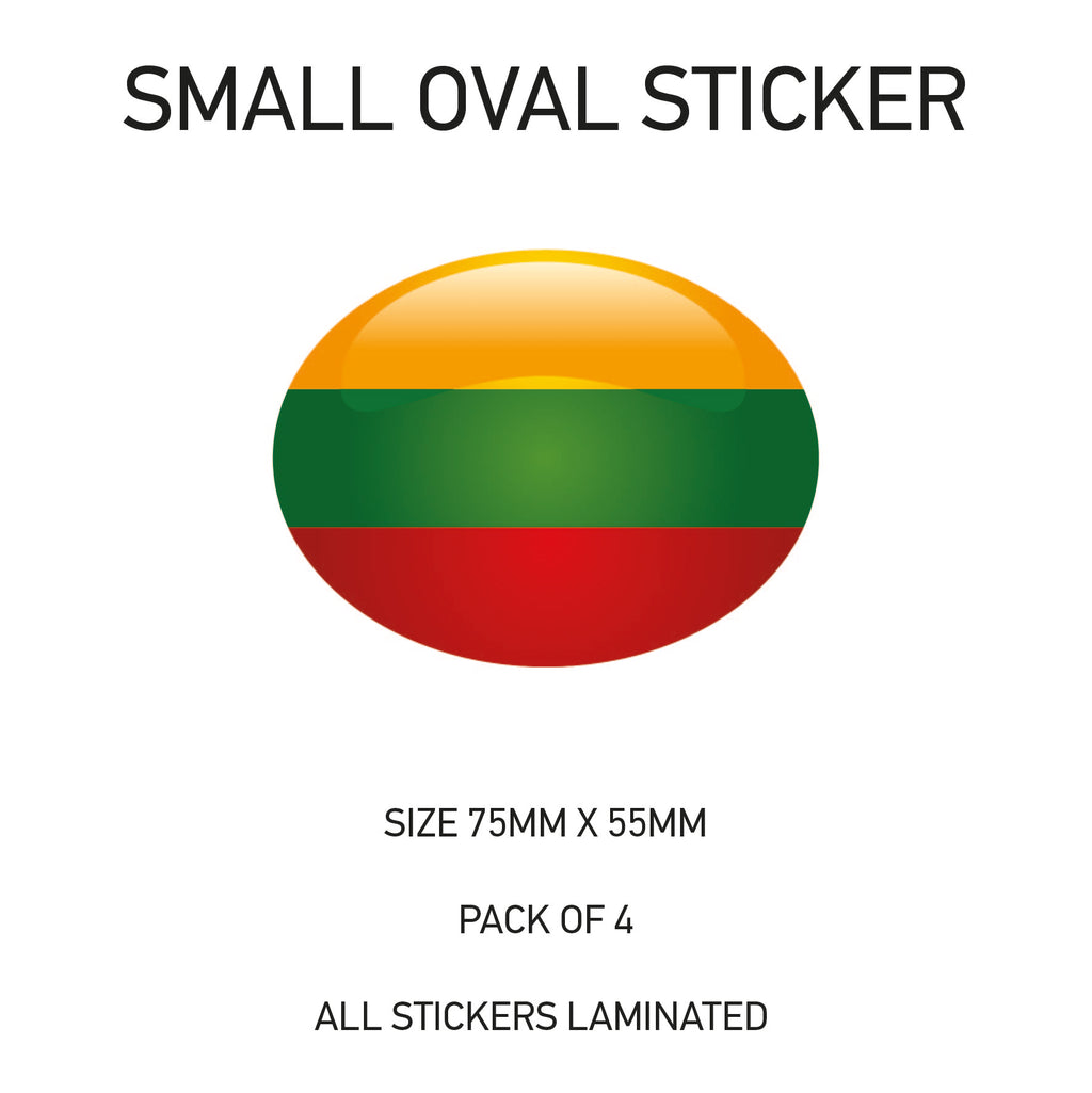 Oval Sticker 4 x 75mm x 55mm Choice of 36 SOS01-36