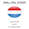 SOS18 Luxembourg  - Oval Sticker 4 x 75mm x 55mm