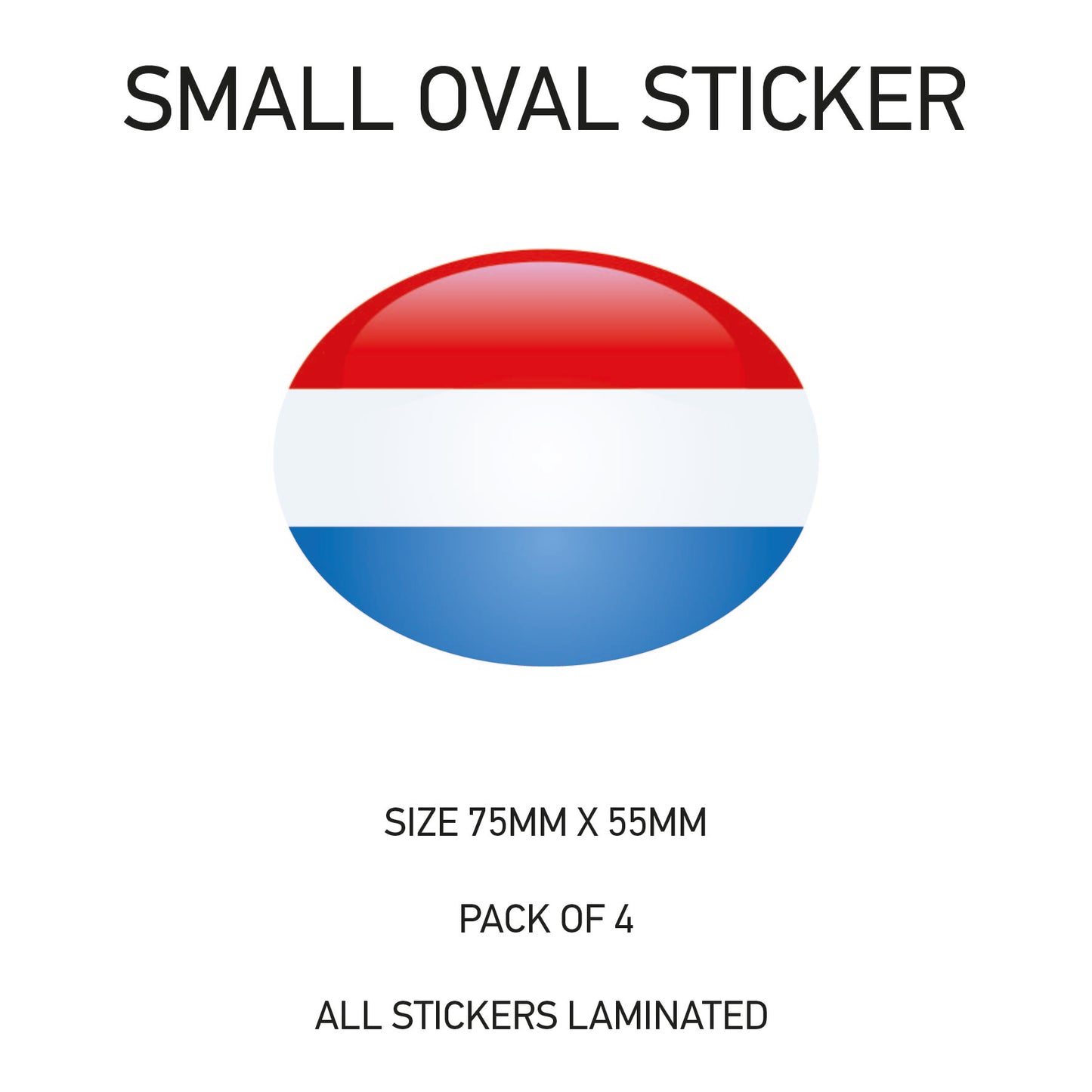 SOS18 Luxembourg  - Oval Sticker 4 x 75mm x 55mm