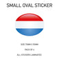 SOS18 Luxembourg  - Oval Sticker 4 x 75mm x 55mm