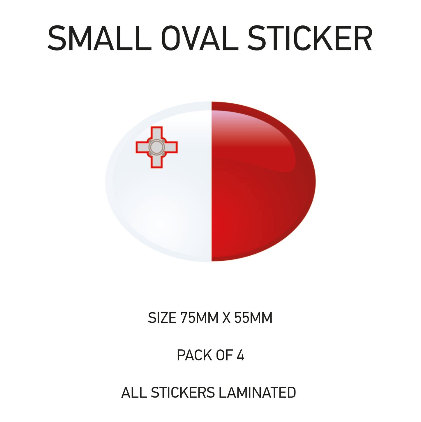 SOS11-20 Oval Flag Car Van Vinyl Stickers x4 - Printed Stickers Euro Vehicles Various Flags Available