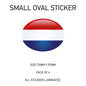 SOS11-20 Oval Flag Car Van Vinyl Stickers x4 - Printed Stickers Euro Vehicles Various Flags Available