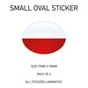 SOS21-30 Oval Flag Car Van Vinyl Stickers x4 - Printed Stickers Euro Vehicles Various Flags Available