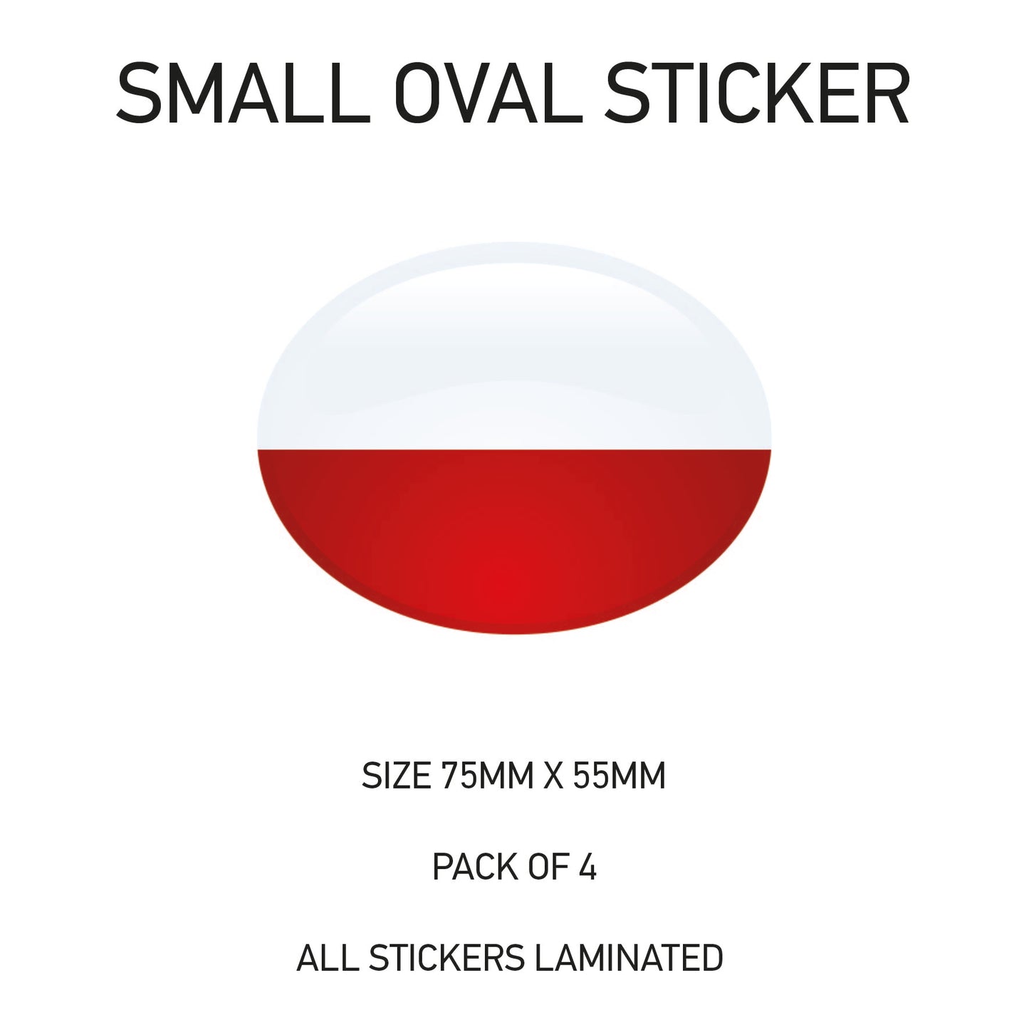 SOS21-30 Oval Flag Car Van Vinyl Stickers x4 - Printed Stickers Euro Vehicles Various Flags Available
