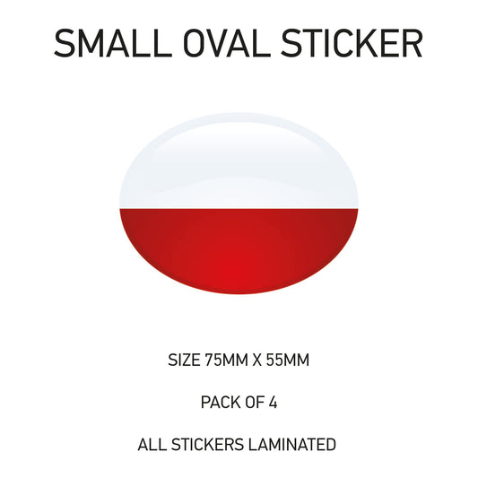 SOS21-30 Oval Flag Car Van Vinyl Stickers x4 - Printed Stickers Euro Vehicles Various Flags Available