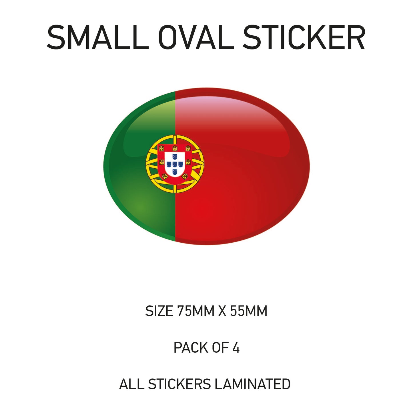 SOS21-30 Oval Flag Car Van Vinyl Stickers x4 - Printed Stickers Euro Vehicles Various Flags Available