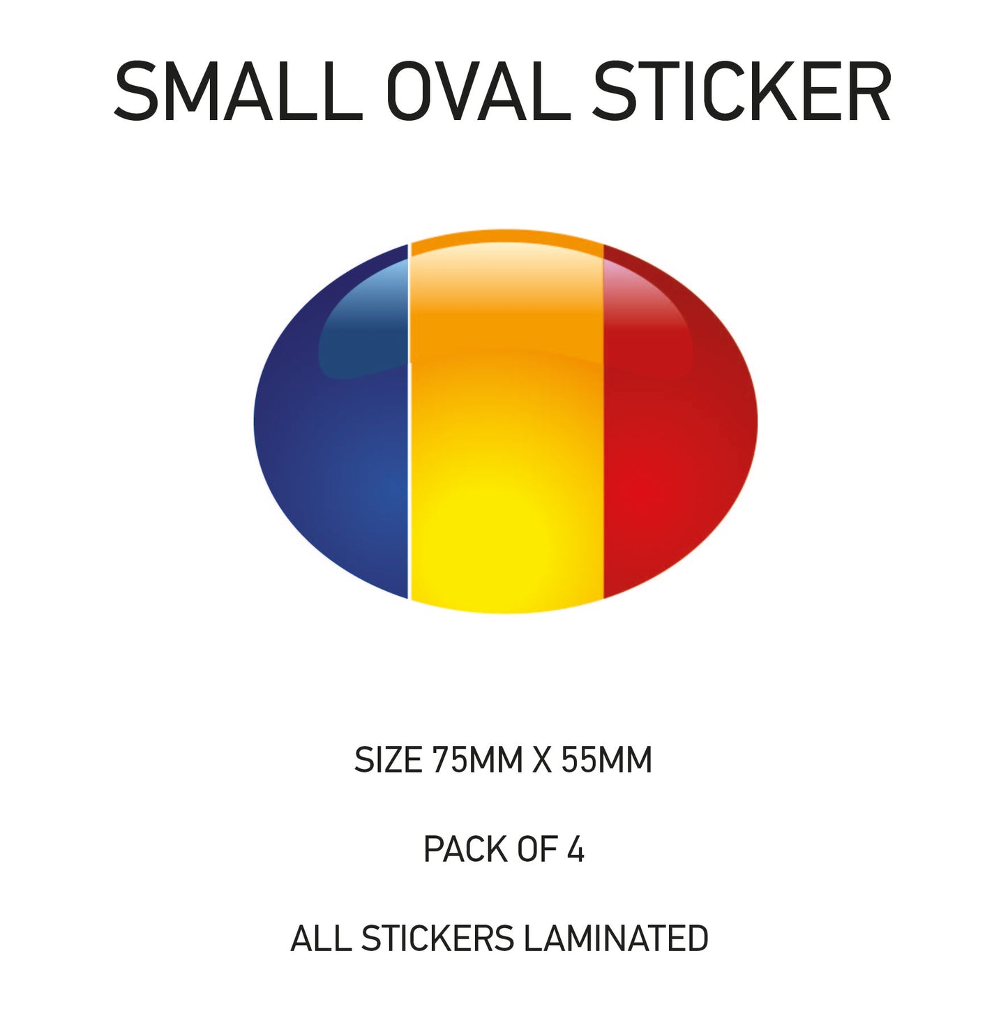 SOS21-30 Oval Flag Car Van Vinyl Stickers x4 - Printed Stickers Euro Vehicles Various Flags Available