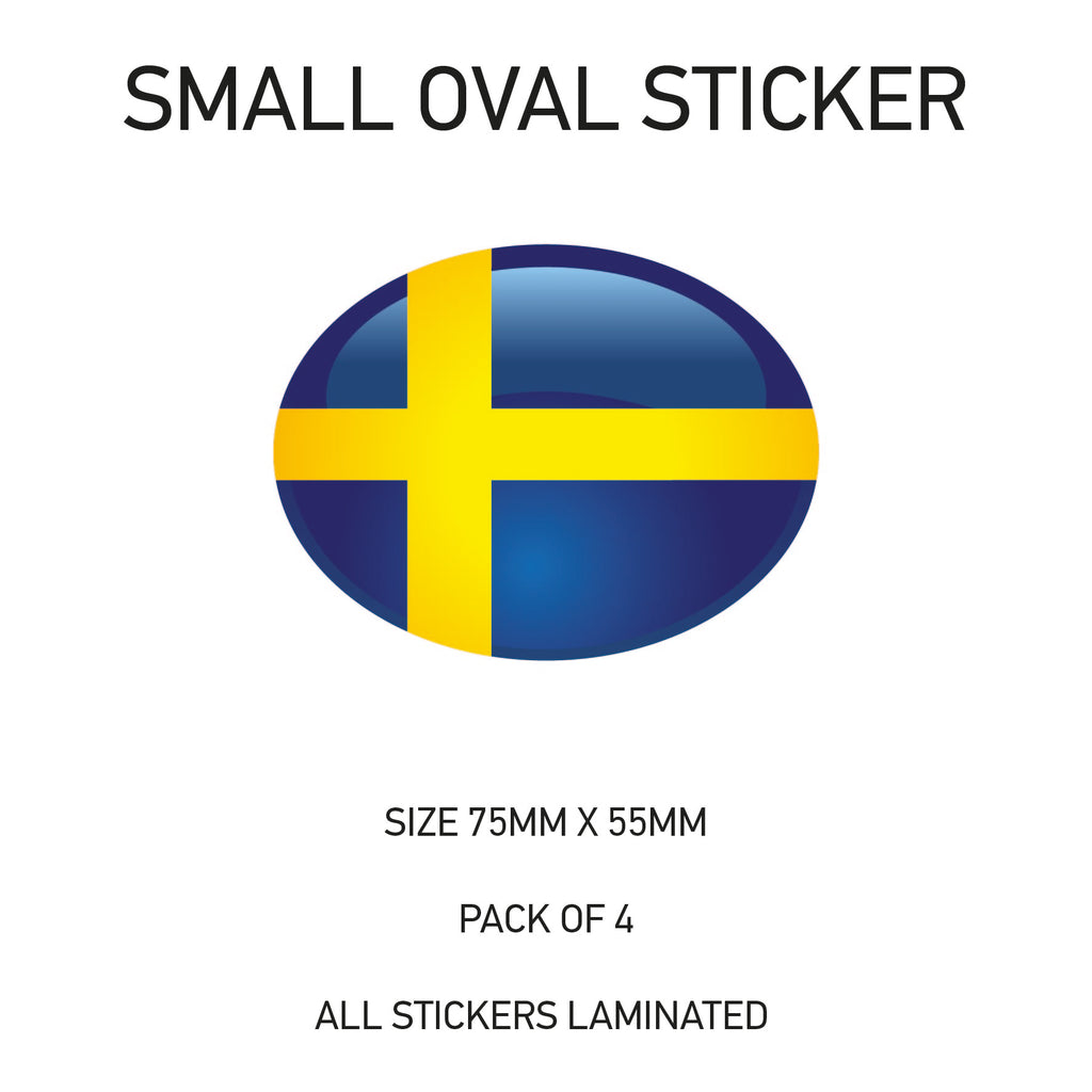 Oval Sticker 4 x 75mm x 55mm Choice of 36 SOS01-36