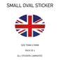 SOS21-30 Oval Flag Car Van Vinyl Stickers x4 - Printed Stickers Euro Vehicles Various Flags Available
