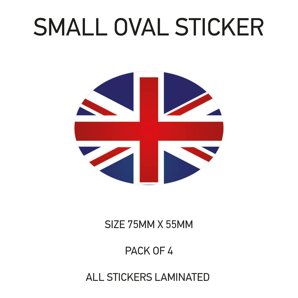 Oval Sticker 4 x 75mm x 55mm Choice of 36 SOS01-36