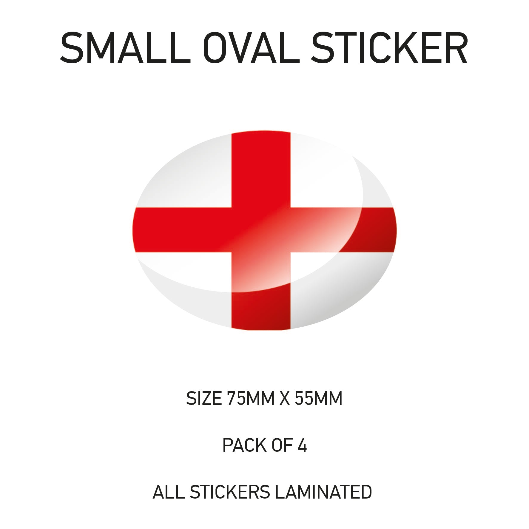 Oval Sticker 4 x 75mm x 55mm Choice of 36 SOS01-36