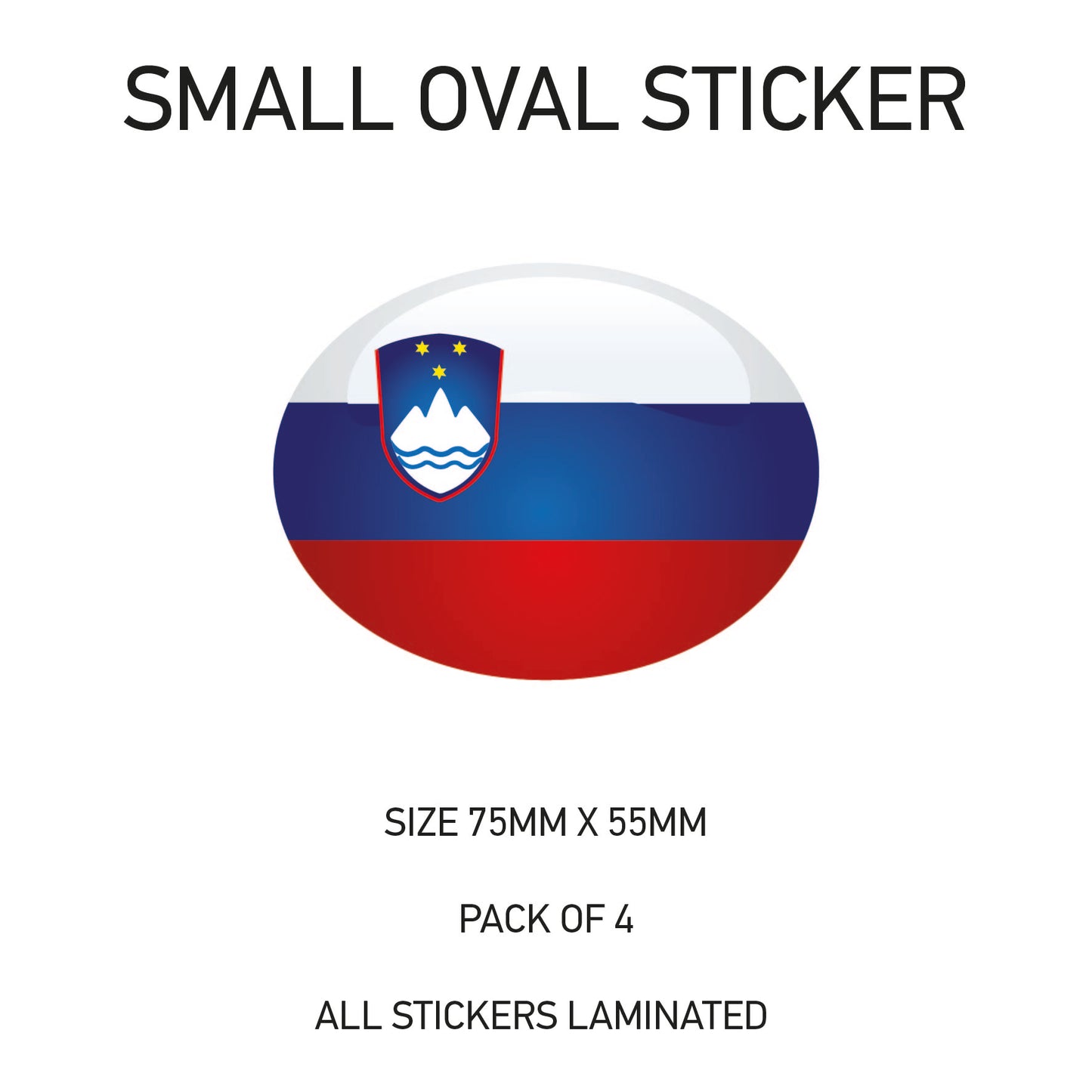 SOS21-30 Oval Flag Car Van Vinyl Stickers x4 - Printed Stickers Euro Vehicles Various Flags Available