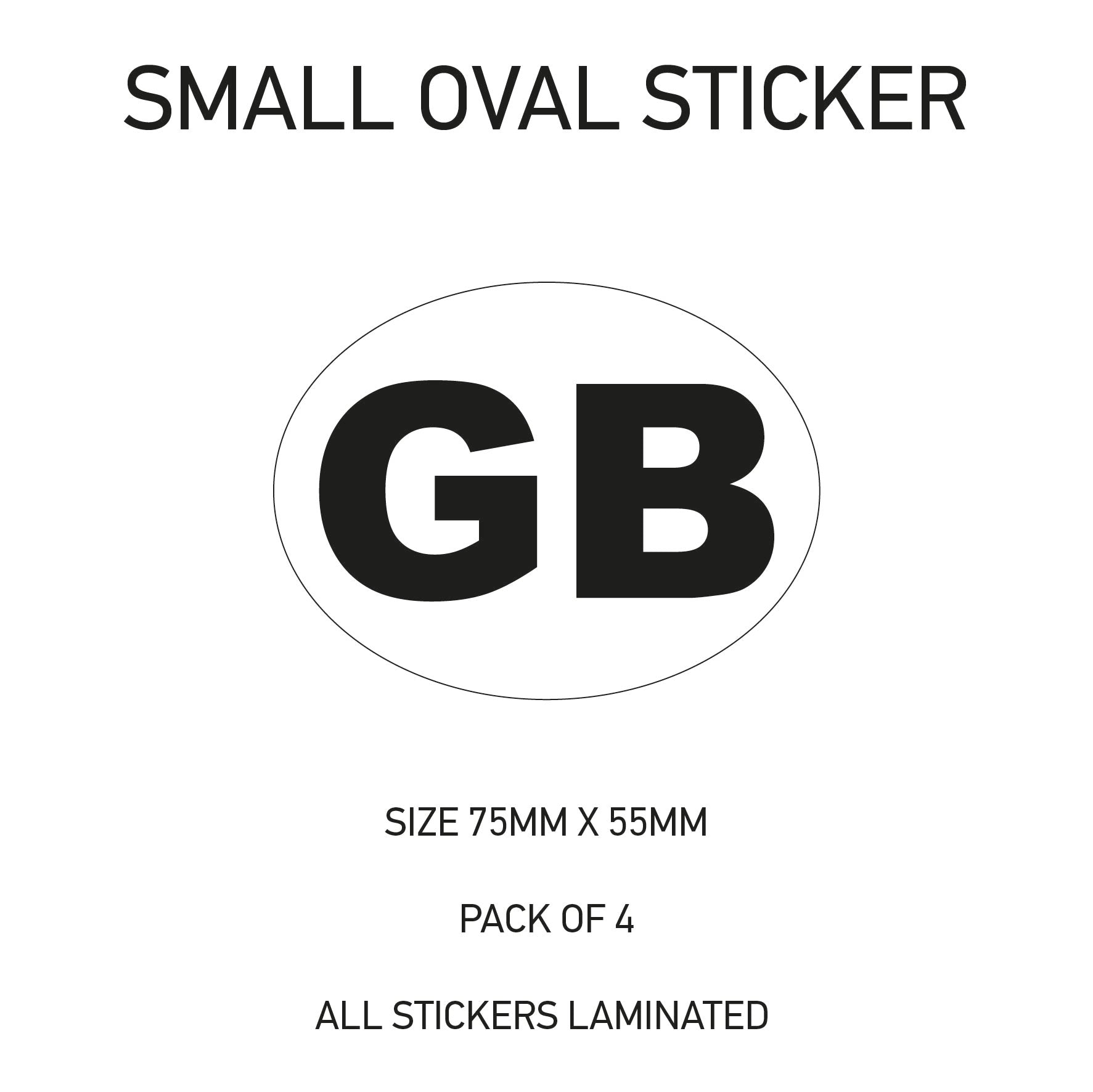 Oval Sticker 4 x 75mm x 55mm Choice of 36 SOS01-36