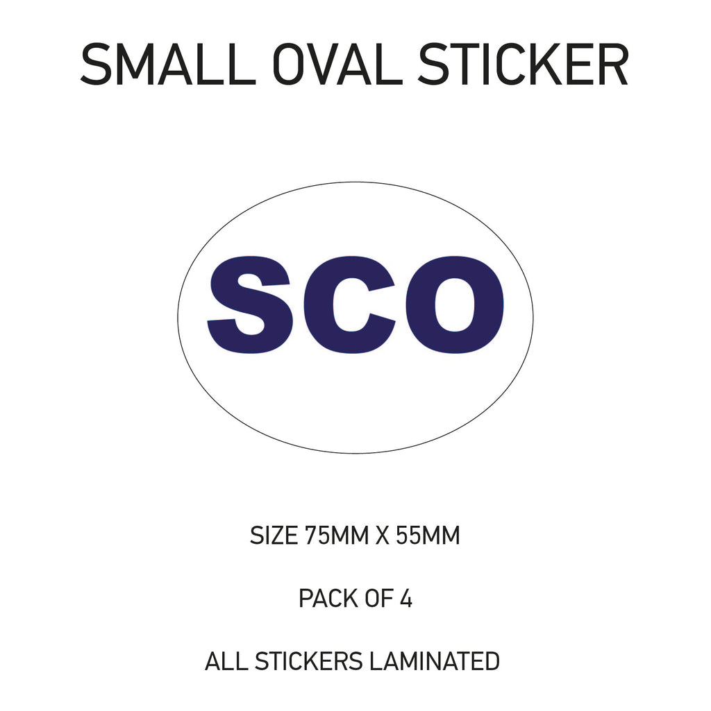 Oval Sticker 4 x 75mm x 55mm Choice of 36 SOS01-36
