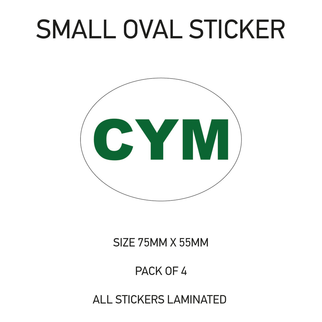 Oval Sticker 4 x 75mm x 55mm Choice of 36 SOS01-36