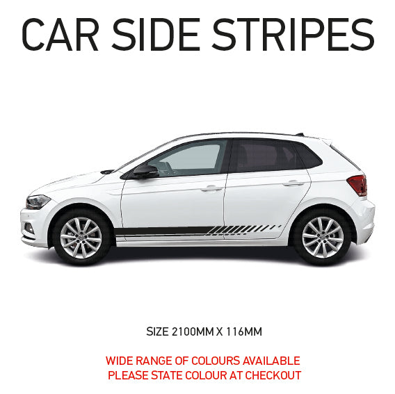 SS01  Universal Side Stripe 2 x 2100mm x 116mm Will Fit Any Car Van Graphics Stickers Decals