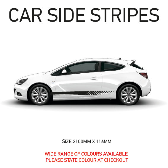 SS01  Universal Side Stripe 2 x 2100mm x 116mm Will Fit Any Car Van Graphics Stickers Decals