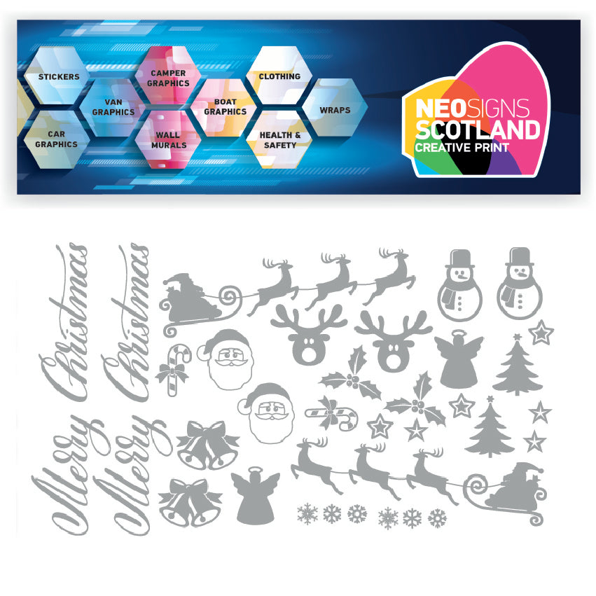 Christmas Santa Sticker Sheet Decal Xmas Wall Self Adhesive Vinyl Various Designs Available