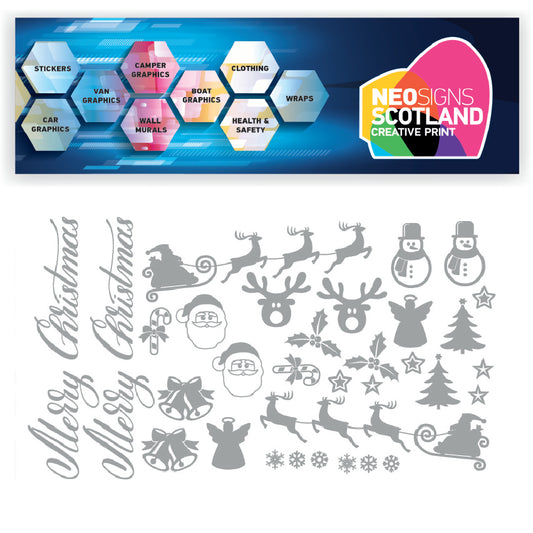 Christmas Santa Sticker Sheet Decal Xmas Wall Self Adhesive Vinyl Various Designs Available