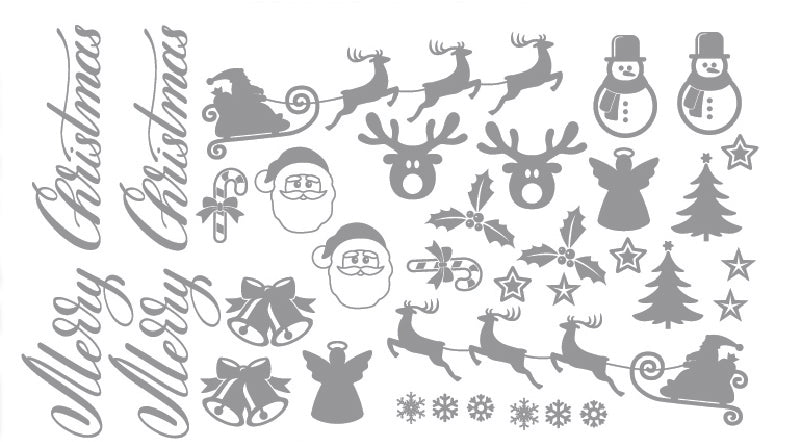 Christmas Santa Sticker Sheet Decal Xmas Wall Self Adhesive Vinyl Various Designs Available