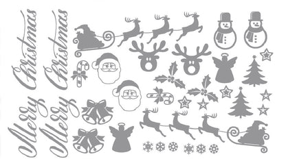 Christmas Santa Sticker Sheet Decal Xmas Wall Self Adhesive Vinyl Various Designs Available