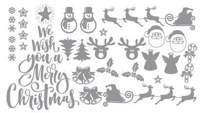 Christmas Santa Sticker Sheet Decal Xmas Wall Self Adhesive Vinyl Various Designs Available